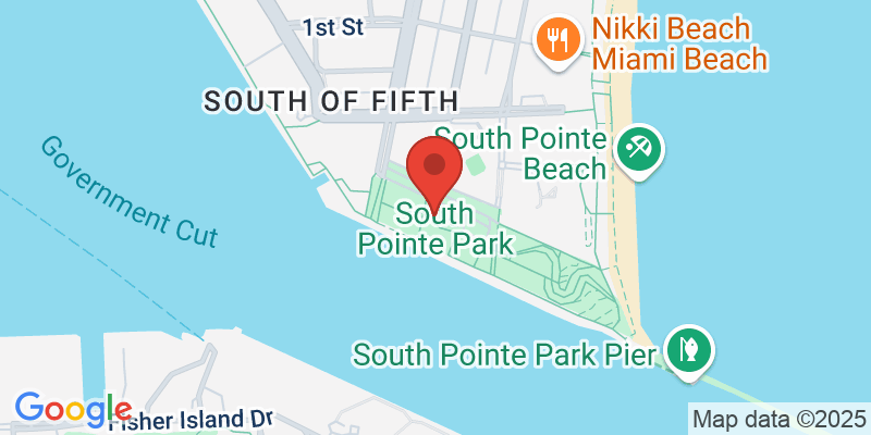 Map showing location of South Pointe Park Stroll