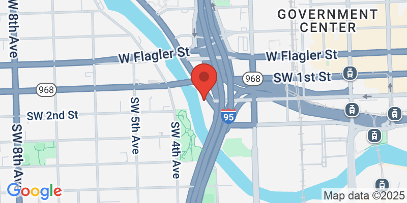 Map showing location of The Wharf Miami Social Spot