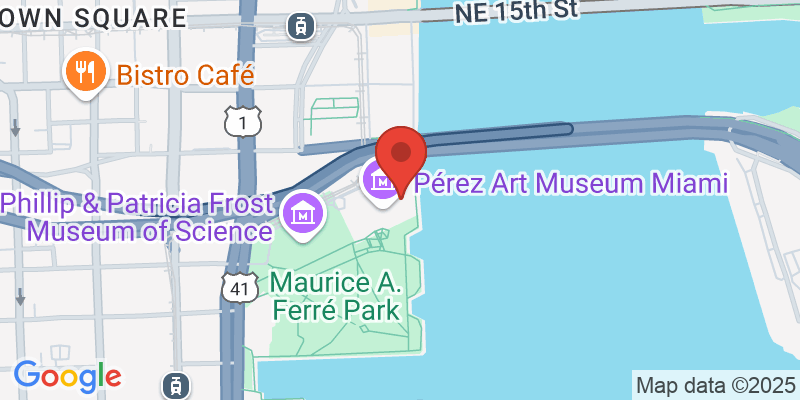 Map showing location of Pérez Art Museum Miami (PAMM)