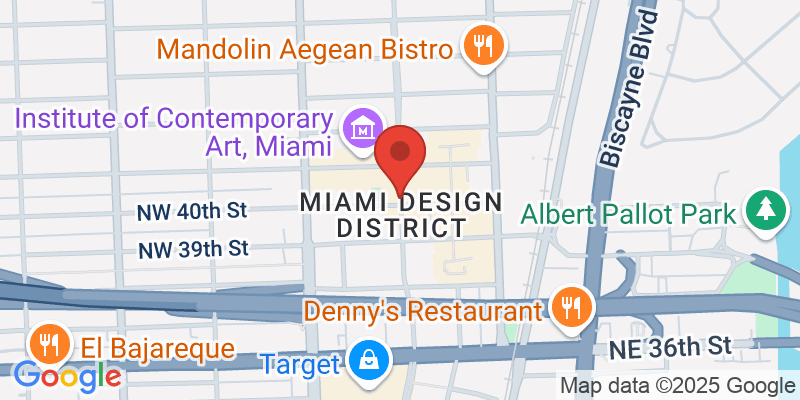 Map showing location of Miami Design District Shopping