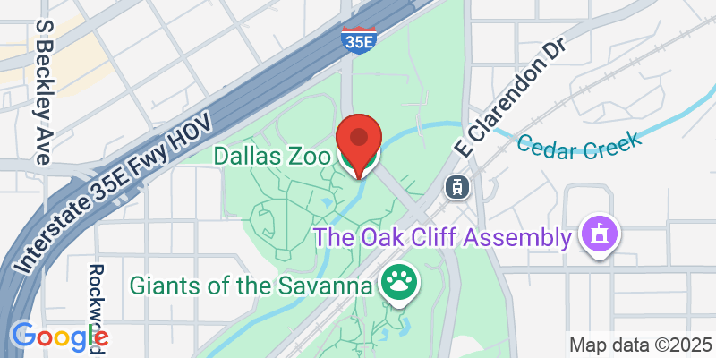 Map showing location of Dallas Zoo Visit