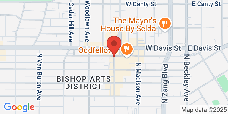 Map showing location of Bishop Arts District Shopping