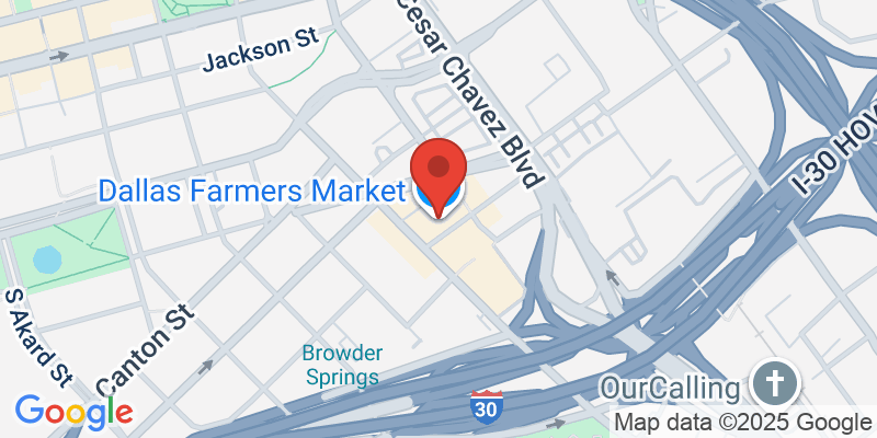 Map showing location of Dallas Farmers Market