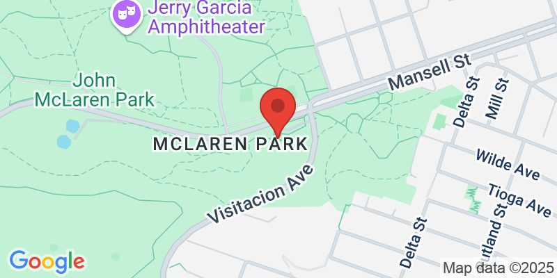 Map showing location of Philosopher’s Way at McLaren Park