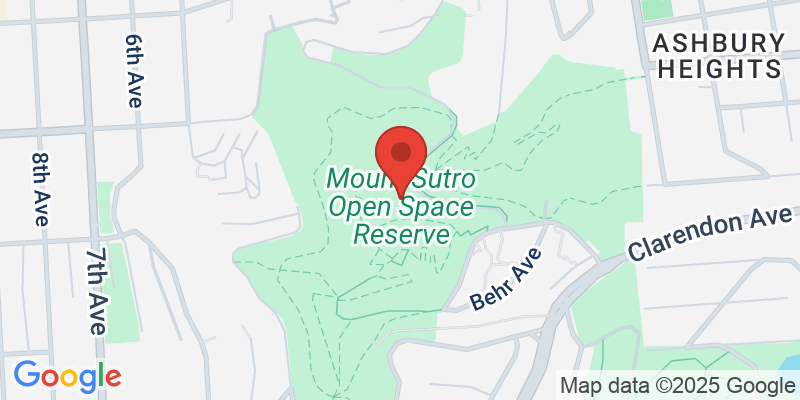 Map showing location of Mt. Sutro Forest Hike
