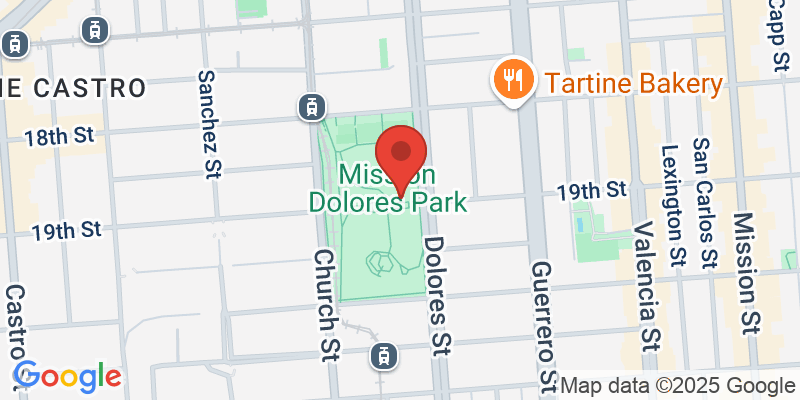 Map showing location of Dolores Park Relaxation