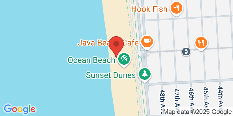 Map showing location of Ocean Beach Walk