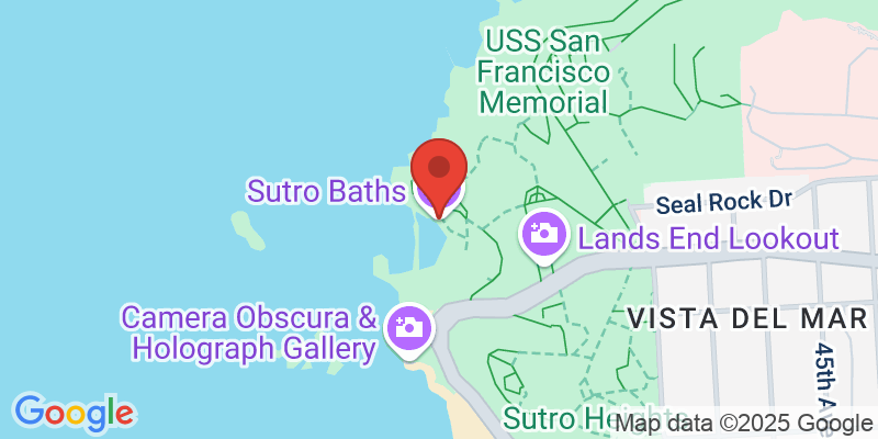 Map showing location of Sutro Baths Sunset