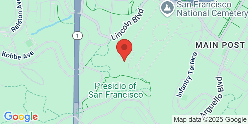 Map showing location of Presidio Hiking Trails