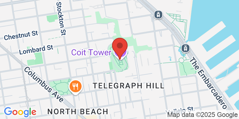Map showing location of Coit Tower Visit
