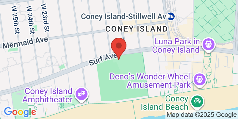 Map showing location of Coney Island Sideshow Night