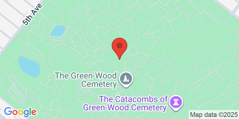 Map showing location of Green‑Wood Cemetery Twilight Guided Tour