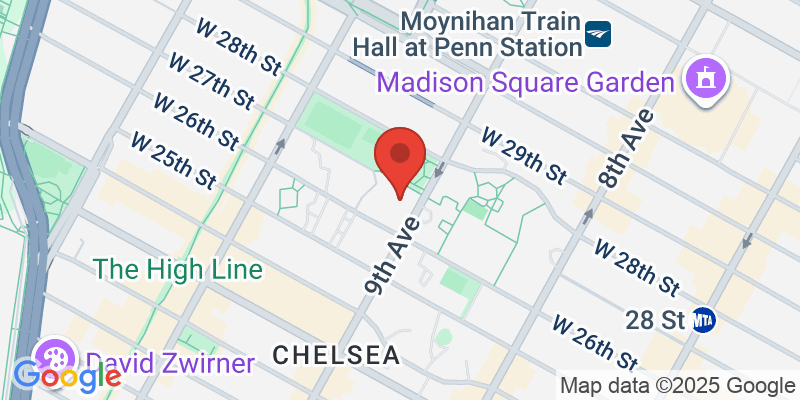 Map showing location of Speakeasy Magick at McKittrick Hotel Annex