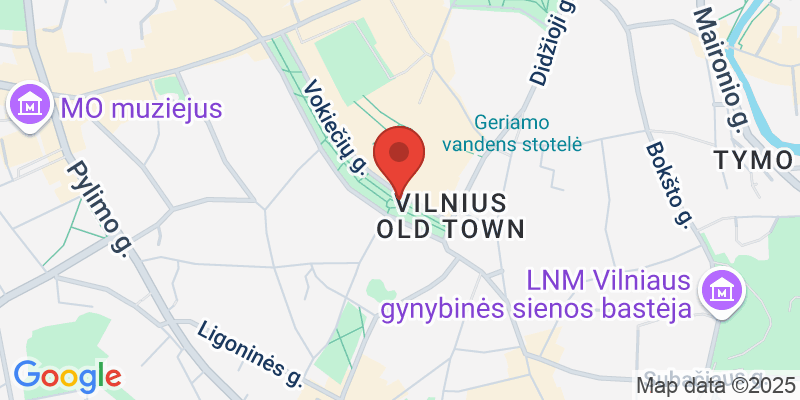 Map showing location of VILNIL Museum of Illusions