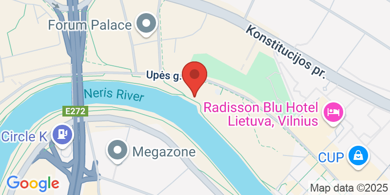 Map showing location of Kayaking through Vilnius at night for two