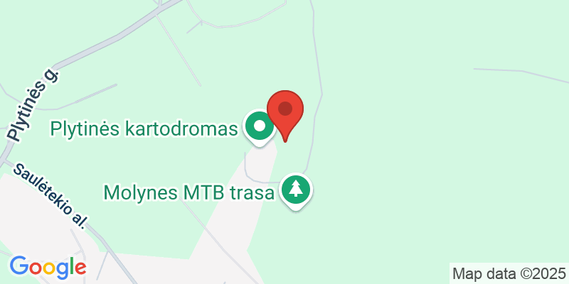 Map showing location of Plytines Kartodromas