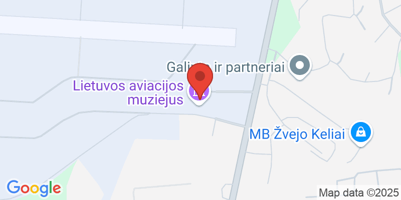 Map showing location of Lithuanian Aviation Museum