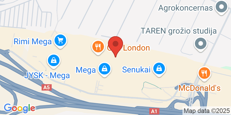 Map showing location of Zoopark Kaunas