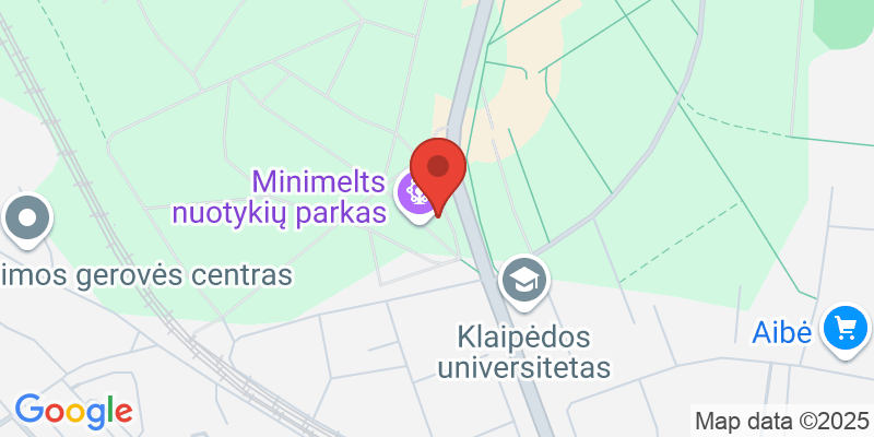 Map showing location of Pramogos nuotykių parke "Minimelts"
